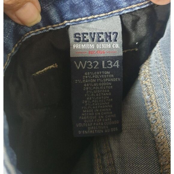 Seven7 Men's 32" Premium Denim Jeans Straight Leg Embroidered 32x34 - Picture 5 of 8